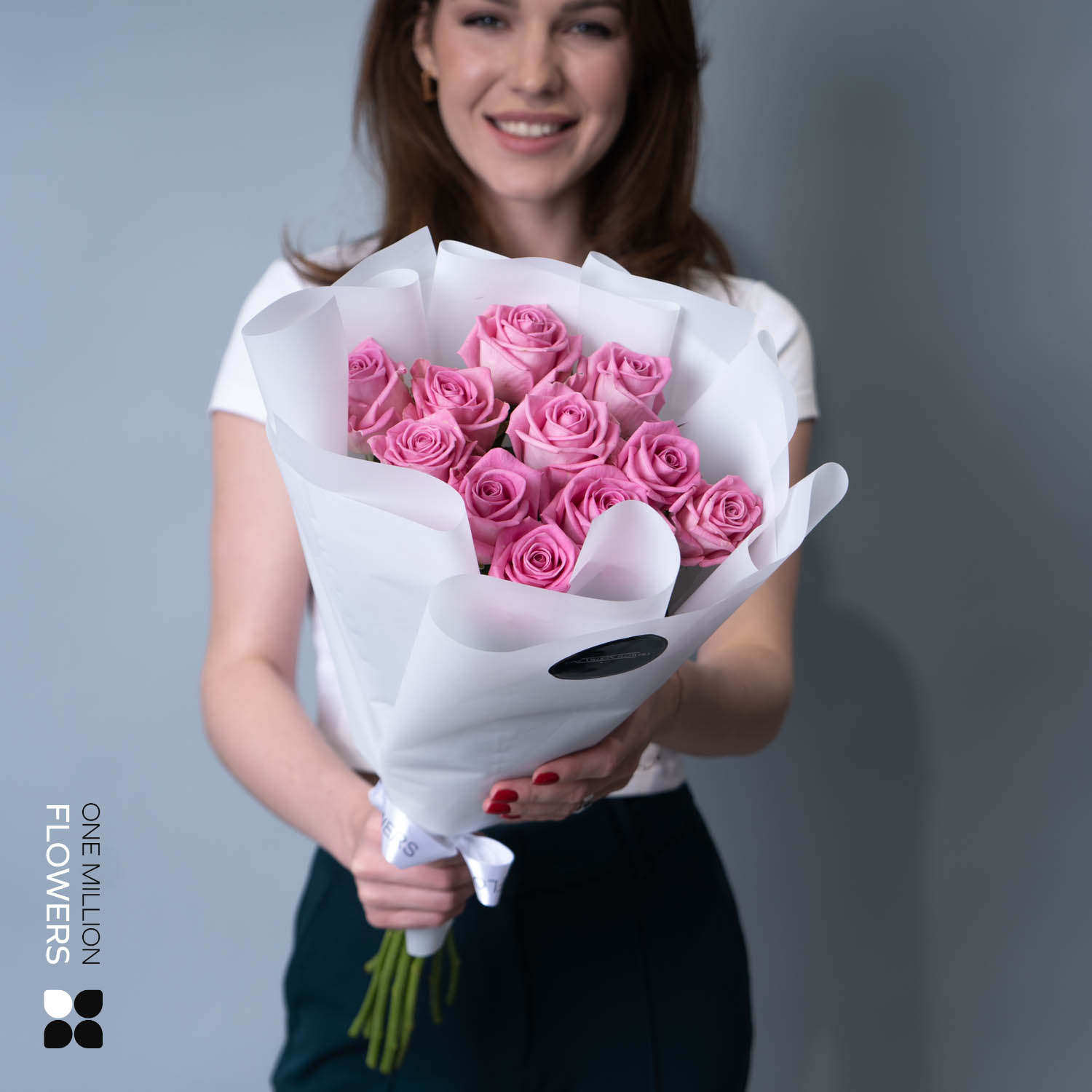 Букет из 11 "Ревиваль" White - Розы 40 см